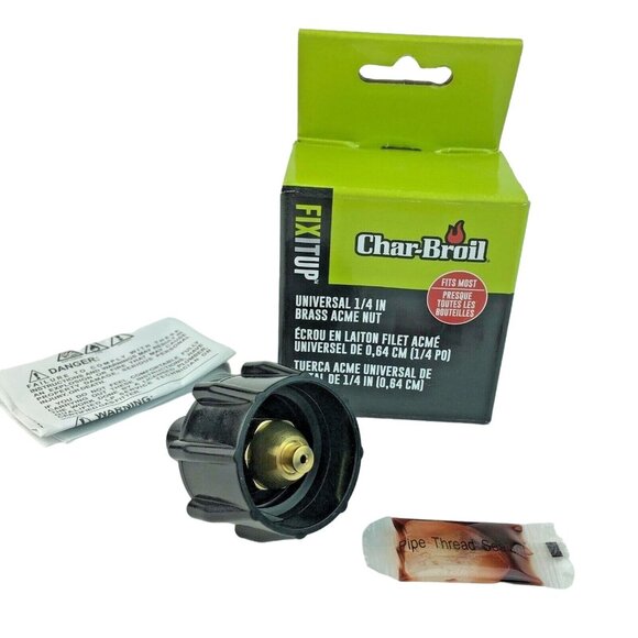 Propane Regulator Fitting Replacement Char Boil Universal Fit u Cylinder Brass A - Picture 1 of 9